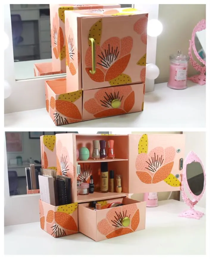 Increible forma de hacer cajas organizadoras elegantes 😍 De