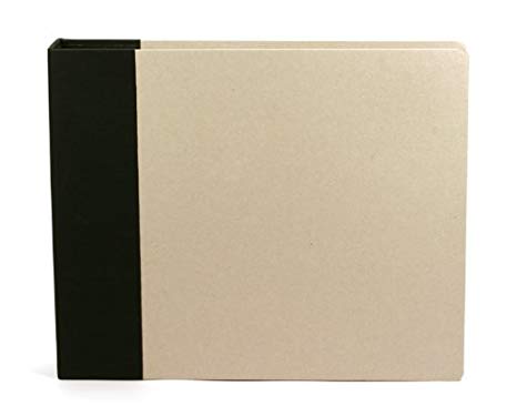            American Crafts - Álbum con anillas en D (30,5 x 30,5 cm), color negro y blanco            