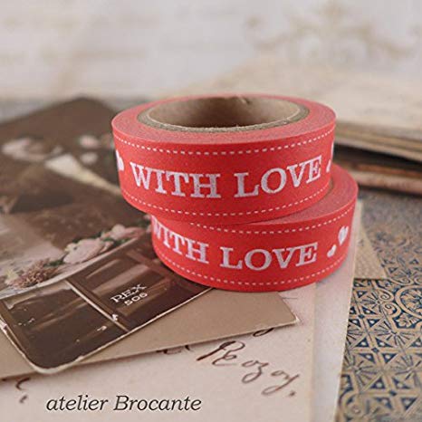            Con amor Washi – Cinta adhesiva con estampado, Craft cinta decorativa            