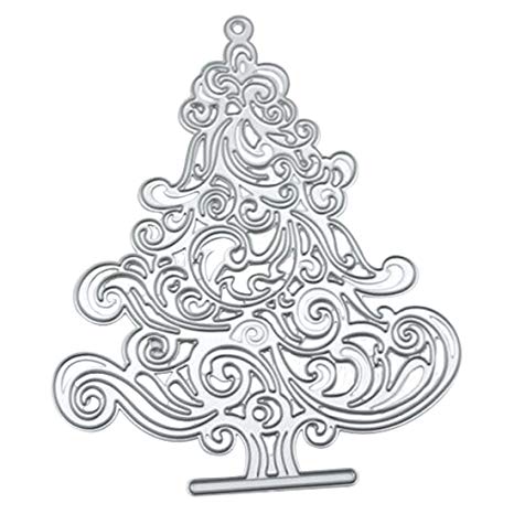            Diseño de troqueles de corte de árbol de Navidad, metal, DIY, manualidades, plantilla            