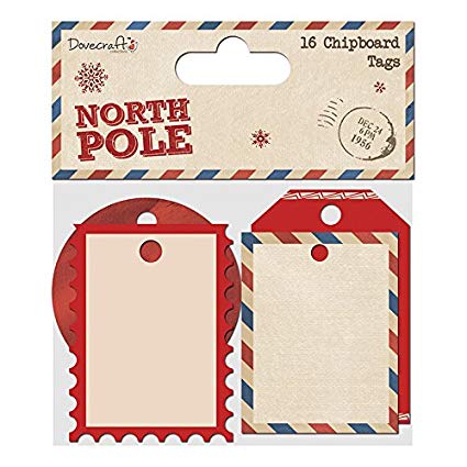  Dovecraft del polo norte De Navidad papel y Craft Collection - etiquetas de cartón prensado para Manualidades (16 unidades) 