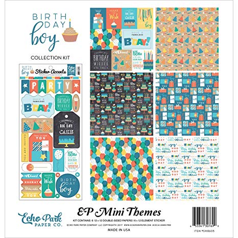  Echo Park Paper Company sw8605 cumpleaños Boy colección Kit 