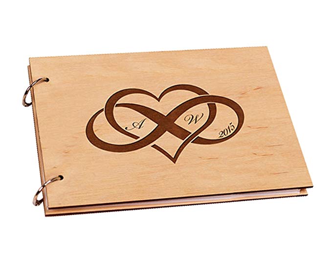            Grabado Infinite Love personalizada inicial boda Scrap Book álbumes de fotos 8 x 12inches Aniversario Regalos            