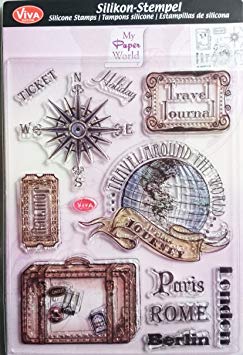 sellos de silicona Paris, ROM, Berlin, viaje, motivos sello Viajes, sello vintage, Vintage sello 