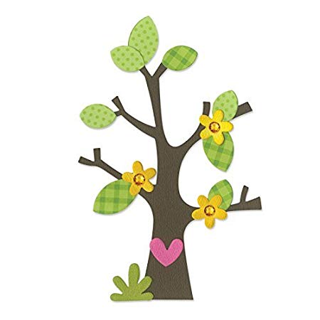            Sizzix by doodlebug Design - Plantilla de Troquelado, diseño de árbol, corazón y Hojas            